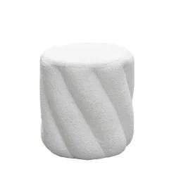Hot Drawer MALLOW Pouf rond en tissu bouclette ø37cm