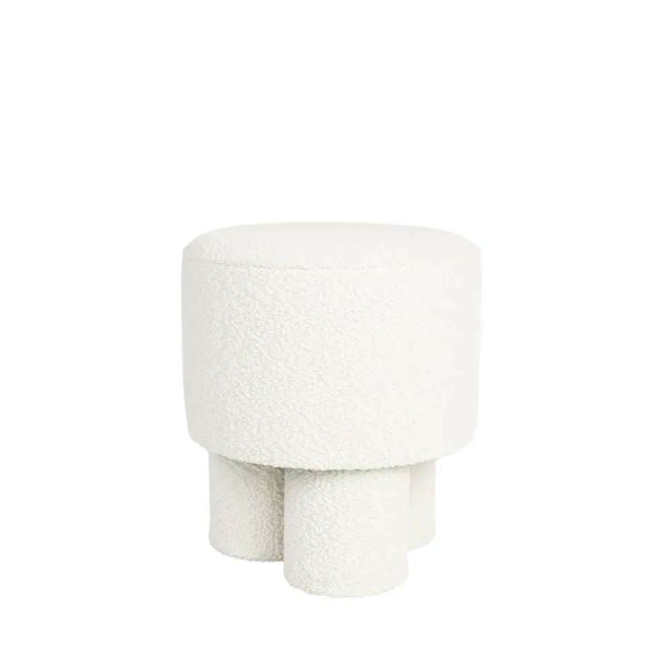 Outlet No name MARCOS Tabouret rond en tissu bouclette ø40cm