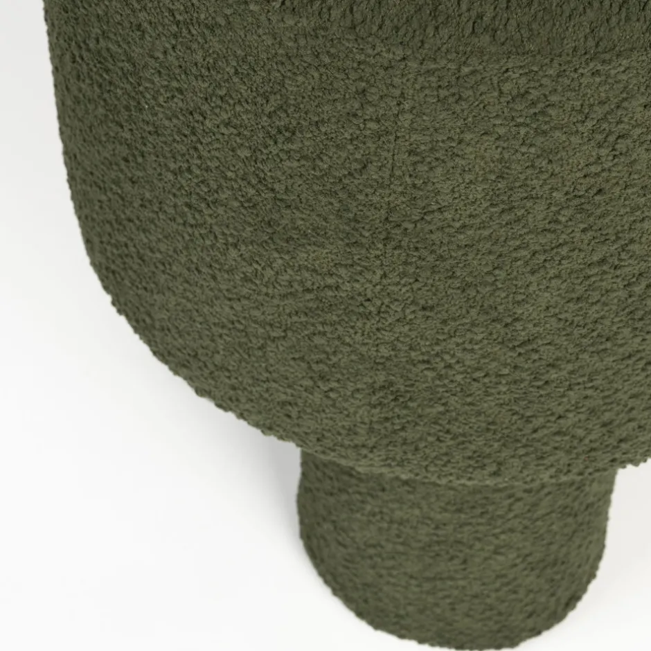 Outlet No name MARCOS Tabouret rond en tissu bouclette ø40cm