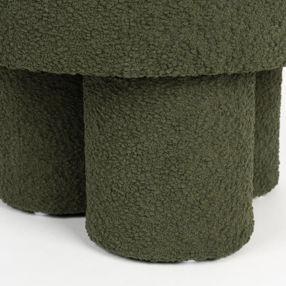 Outlet No name MARCOS Tabouret rond en tissu bouclette ø40cm
