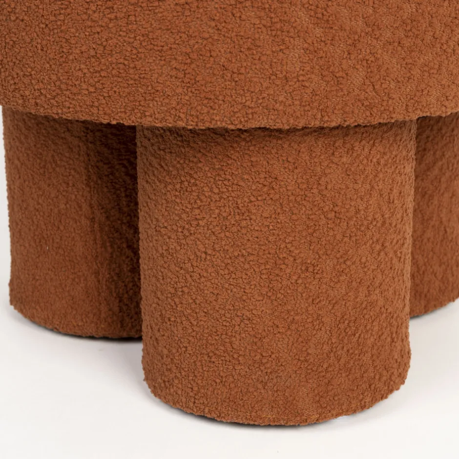 Outlet No name MARCOS Tabouret rond en tissu bouclette ø40cm