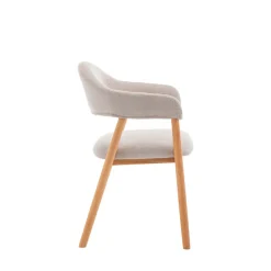 Drawer MARINA Lot de 2 fauteuils de table en tissu et bois