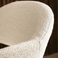 Sale Drawer MARINA Lot de 2 fauteuils de table en tissu bouclette et bois