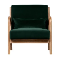 Sale Woood MARK Fauteuil en bois et velours