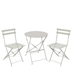 Outlet Drawer MARSEILLE Ensemble table de jardin pliante ronde bistrot et 2 chaises en métal