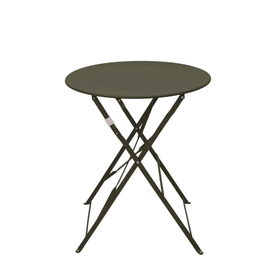 Outlet Drawer MARSEILLE Ensemble table de jardin pliante ronde bistrot et 2 chaises en métal