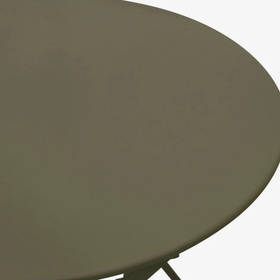 Outlet Drawer MARSEILLE Ensemble table de jardin pliante ronde bistrot et 2 chaises en métal