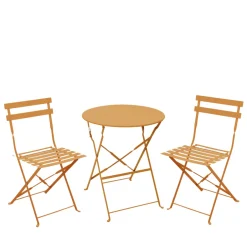 Outlet Drawer MARSEILLE Ensemble table de jardin pliante ronde bistrot et 2 chaises en métal