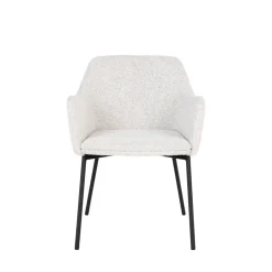 Sale House Nordic MELILLA Lot de 2 fauteuils de table en tissu bouclette et métal