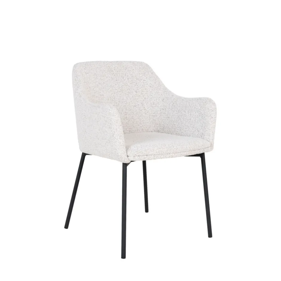 Sale House Nordic MELILLA Lot de 2 fauteuils de table en tissu bouclette et métal