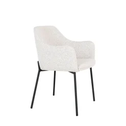 Sale House Nordic MELILLA Lot de 2 fauteuils de table en tissu bouclette et métal