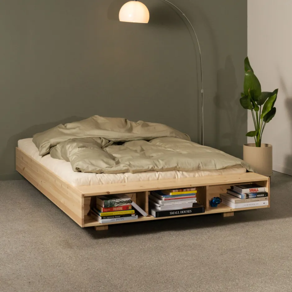 Clearance Karup Design MERGE Lit avec rangement en bois 140x200cm