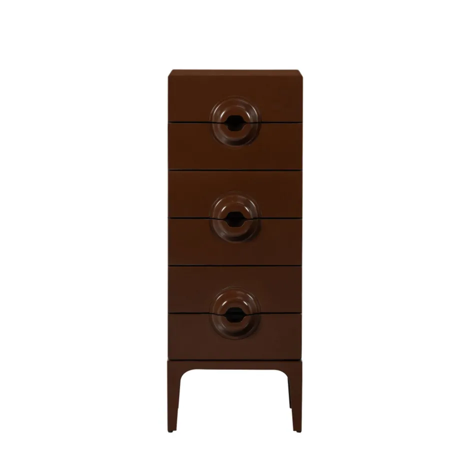Discount Woood MERGE Petit meuble de rangement 6 tiroirs en bois et métal H120cm
