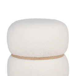 Hot House Nordic MILFORD Pouf rond en tissu bouclette ø38cm