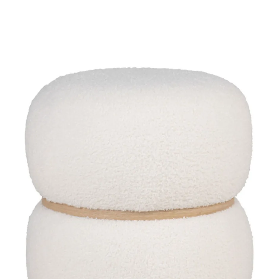 Hot House Nordic MILFORD Pouf rond en tissu bouclette ø38cm