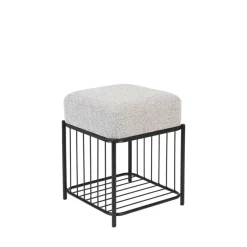 Online No name MILOU Tabouret carré en tissu et métal