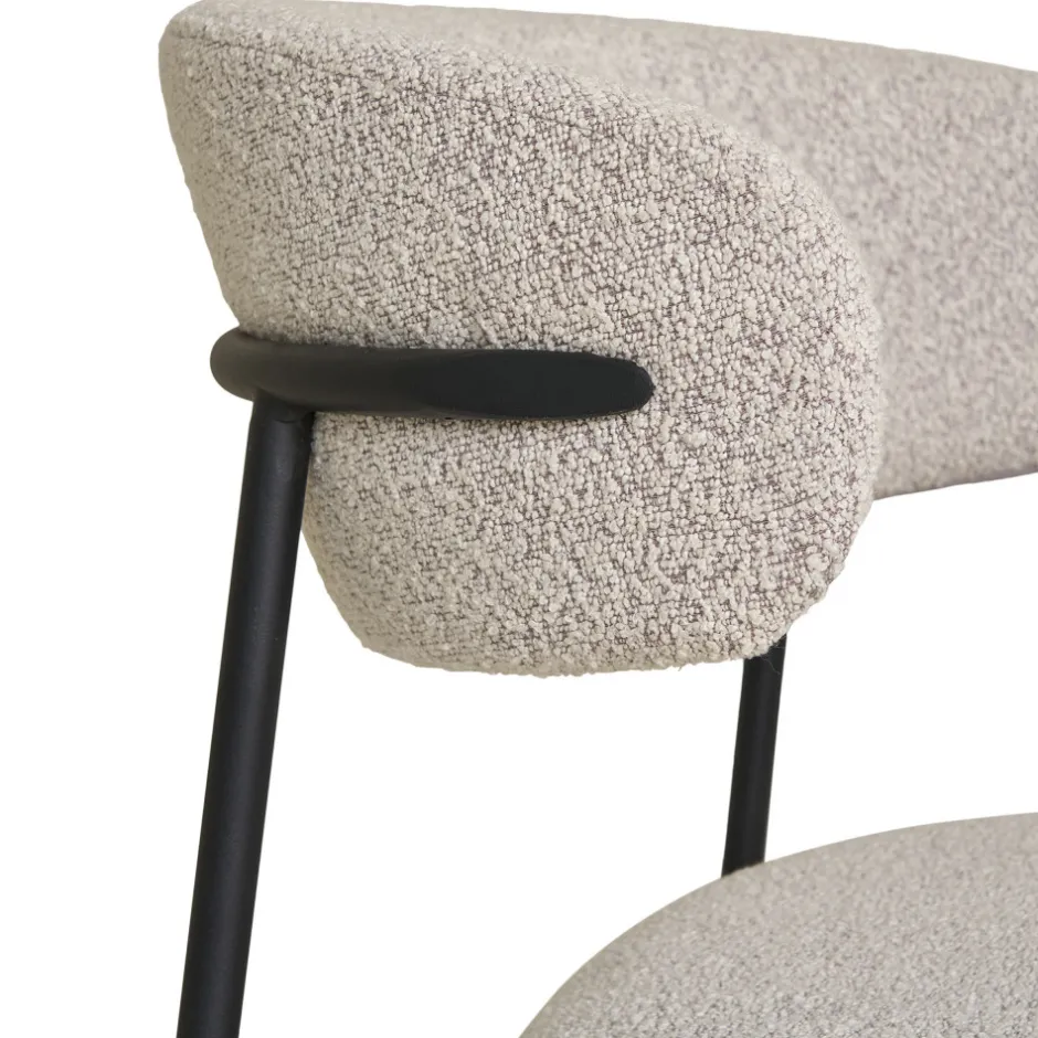 New House Nordic MIRA Lot de 2 chaises en tissu bouclette et métal