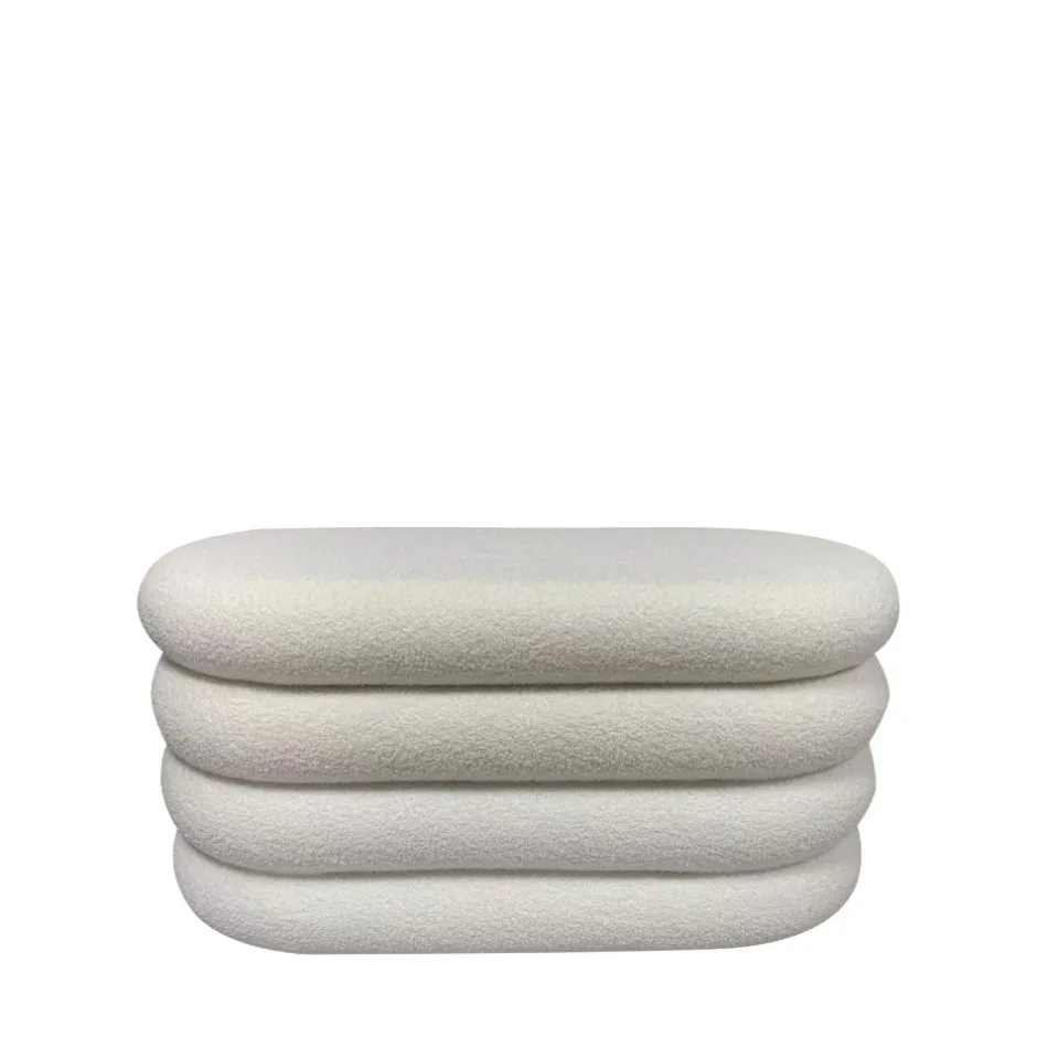 Sale Drawer MIRO Banc coffre en tissu bouclette L85cm