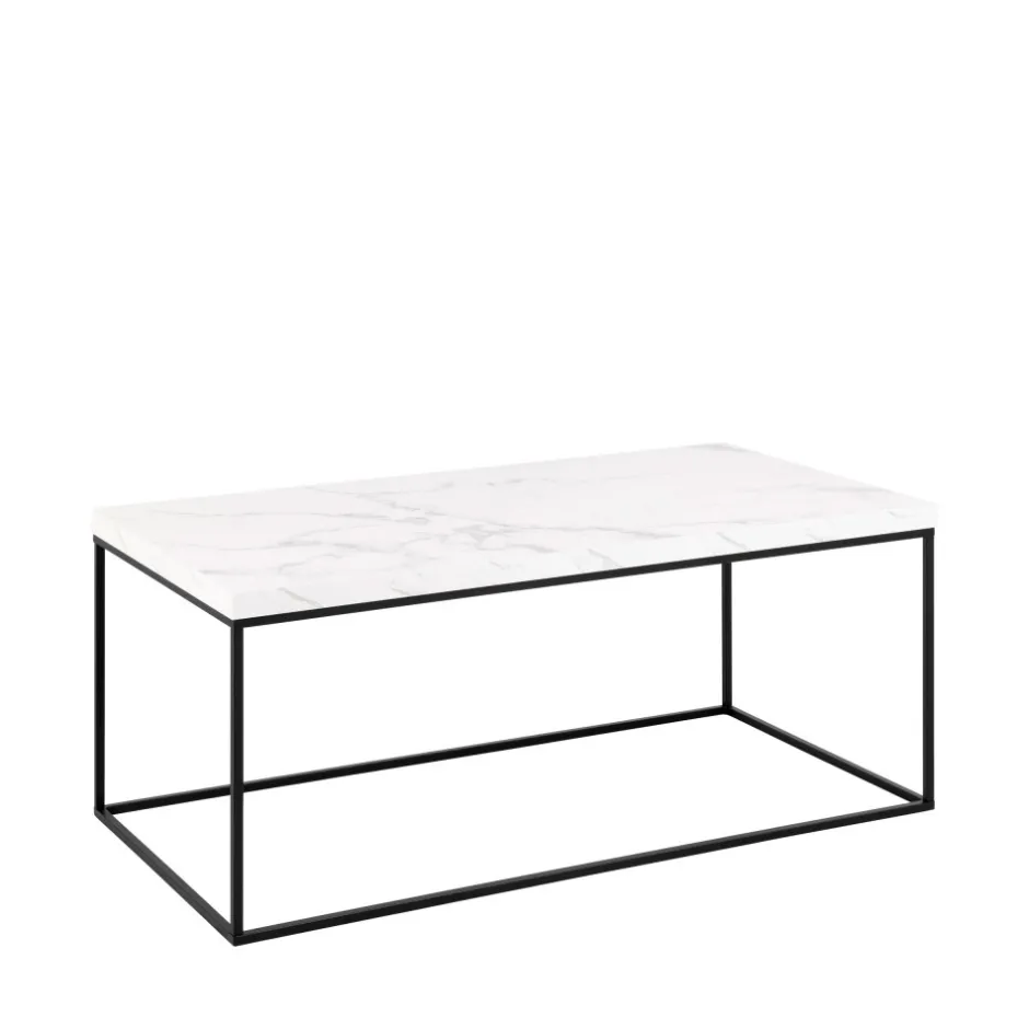 Online Drawer MIXO Table basse en effet marbre et métal 110x55cm