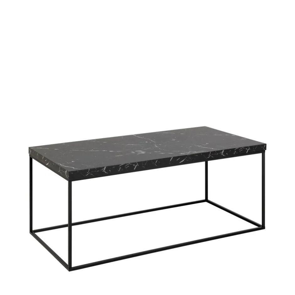 Online Drawer MIXO Table basse en effet marbre et métal 110x55cm