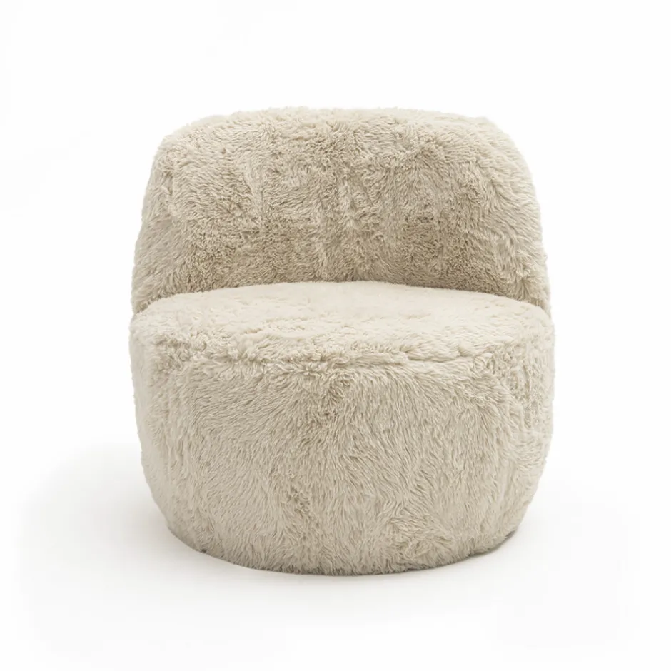 Drawer MO Fauteuil rond en fausse fourrure