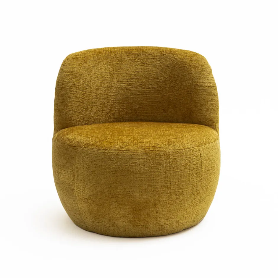 Drawer MO Fauteuil rond en tissu chenille
