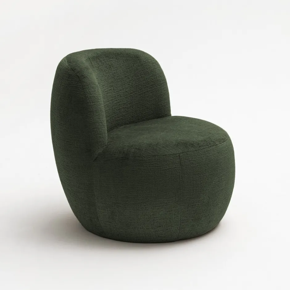 Drawer MO Fauteuil rond en tissu chenille