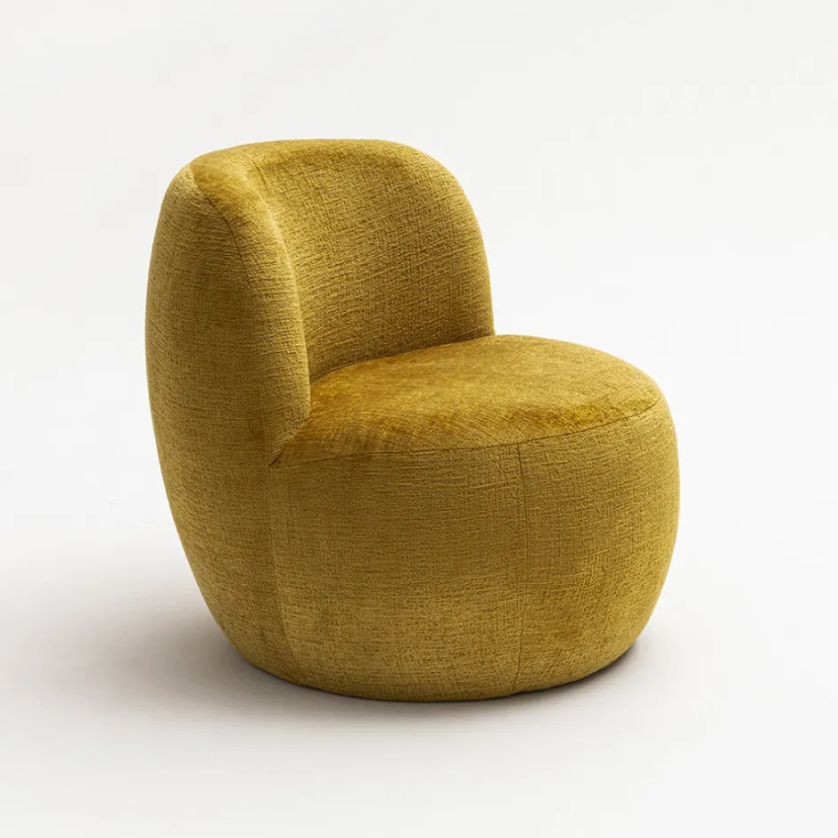 Drawer MO Fauteuil rond en tissu chenille