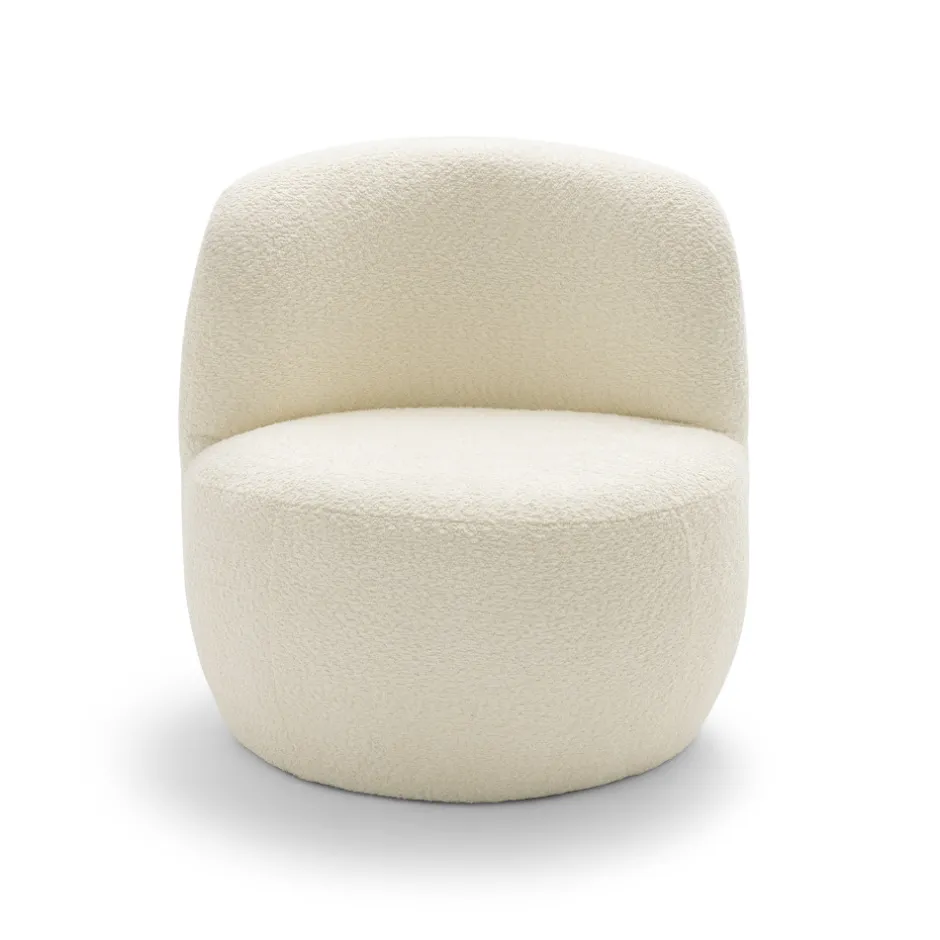 Outlet Drawer MO Fauteuil rond en tissu bouclette