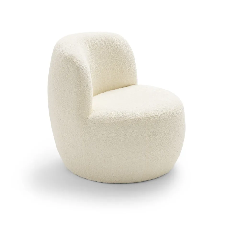 Outlet Drawer MO Fauteuil rond en tissu bouclette
