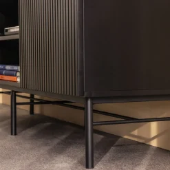Online Drawer MOLLY Meuble tv 2 portes, 2 niches en bois et métal L150cm