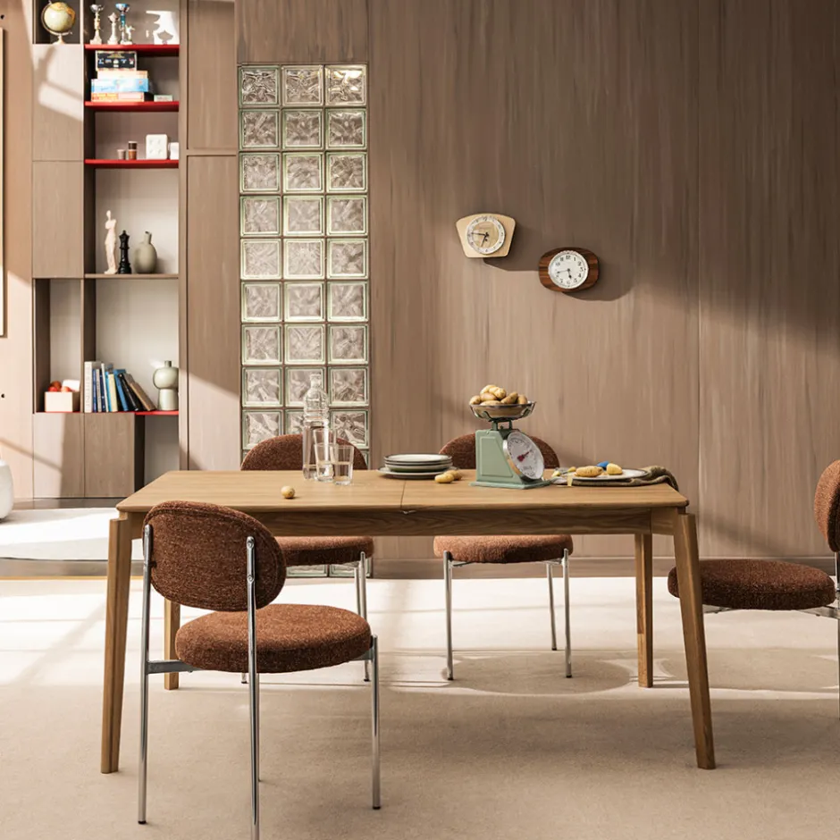 Discount Drawer MONA Table à manger extensible 6 à 10 personnes en bois 160-205x90cm