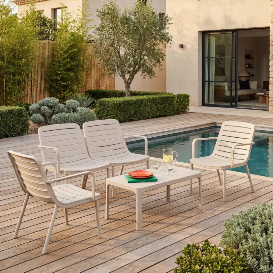 Discount Drawer MORO Salon de jardin 4 places en résine