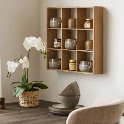 New House Nordic MOSS Étagère murale carrée en bois 46x46cm