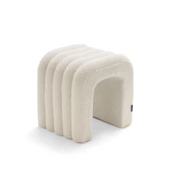 Discount Drawer MUI Lot de 2 tabourets rembourrés en tissu bouclette