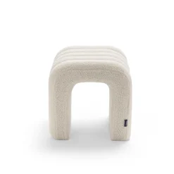 Discount Drawer MUI Lot de 2 tabourets rembourrés en tissu bouclette