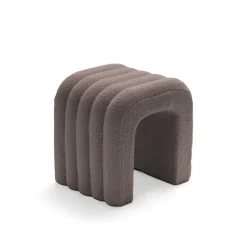 Discount Drawer MUI Lot de 2 tabourets rembourrés en tissu bouclette