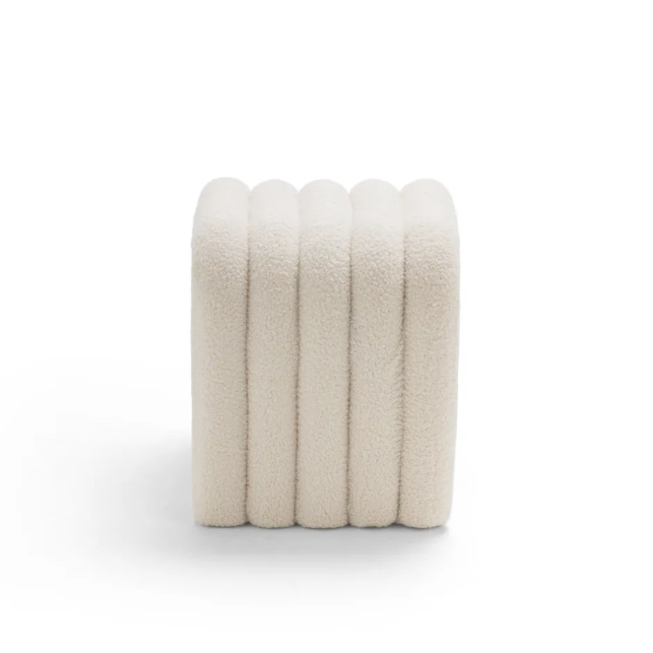 New Drawer MUI Tabouret rembourré en tissu bouclette