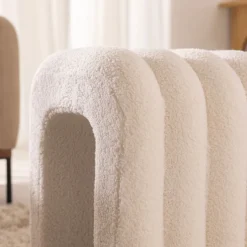 New Drawer MUI Tabouret rembourré en tissu bouclette