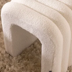 New Drawer MUI Tabouret rembourré en tissu bouclette