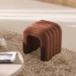 New Drawer MUI Tabouret rembourré en tissu bouclette