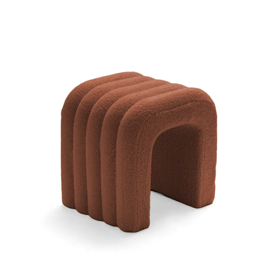 New Drawer MUI Tabouret rembourré en tissu bouclette