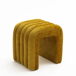 Sale Drawer MUI Tabouret rembourré en tissu chenille