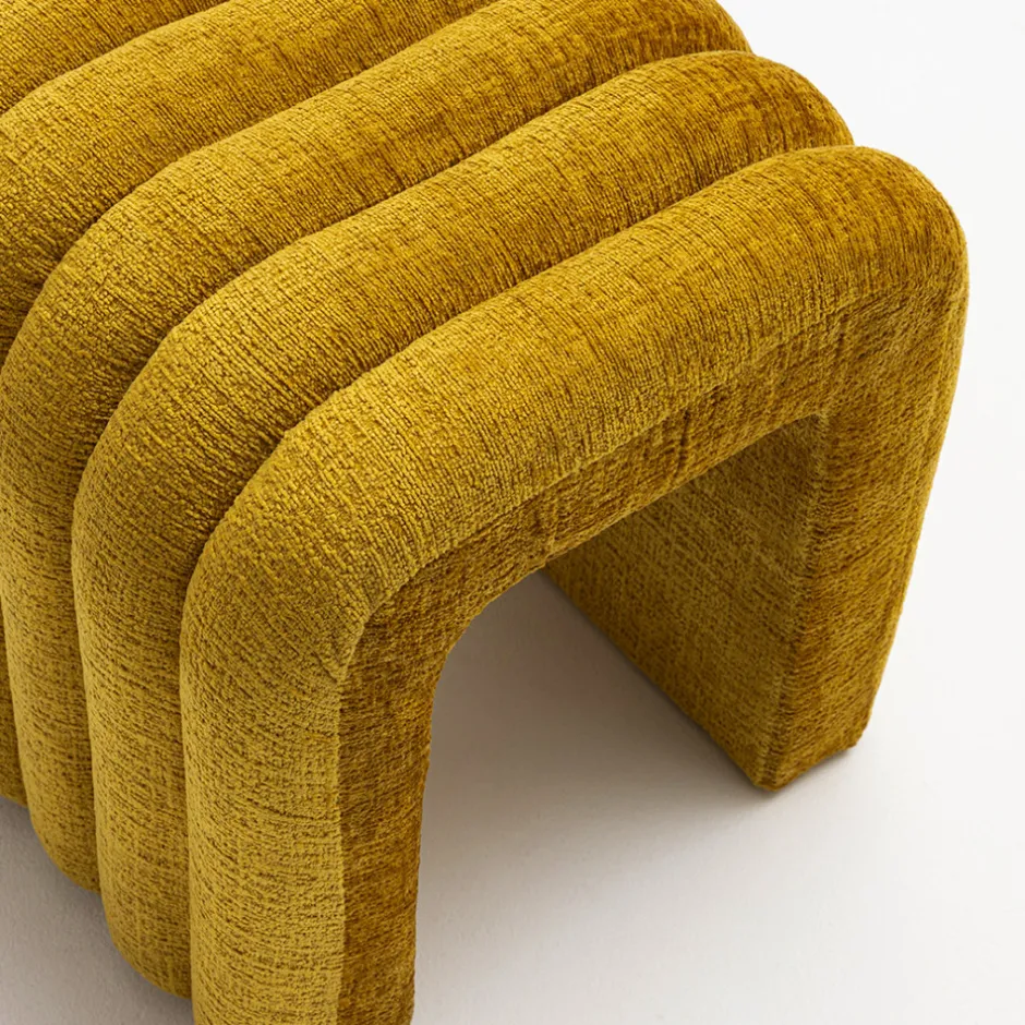 Sale Drawer MUI Tabouret rembourré en tissu chenille