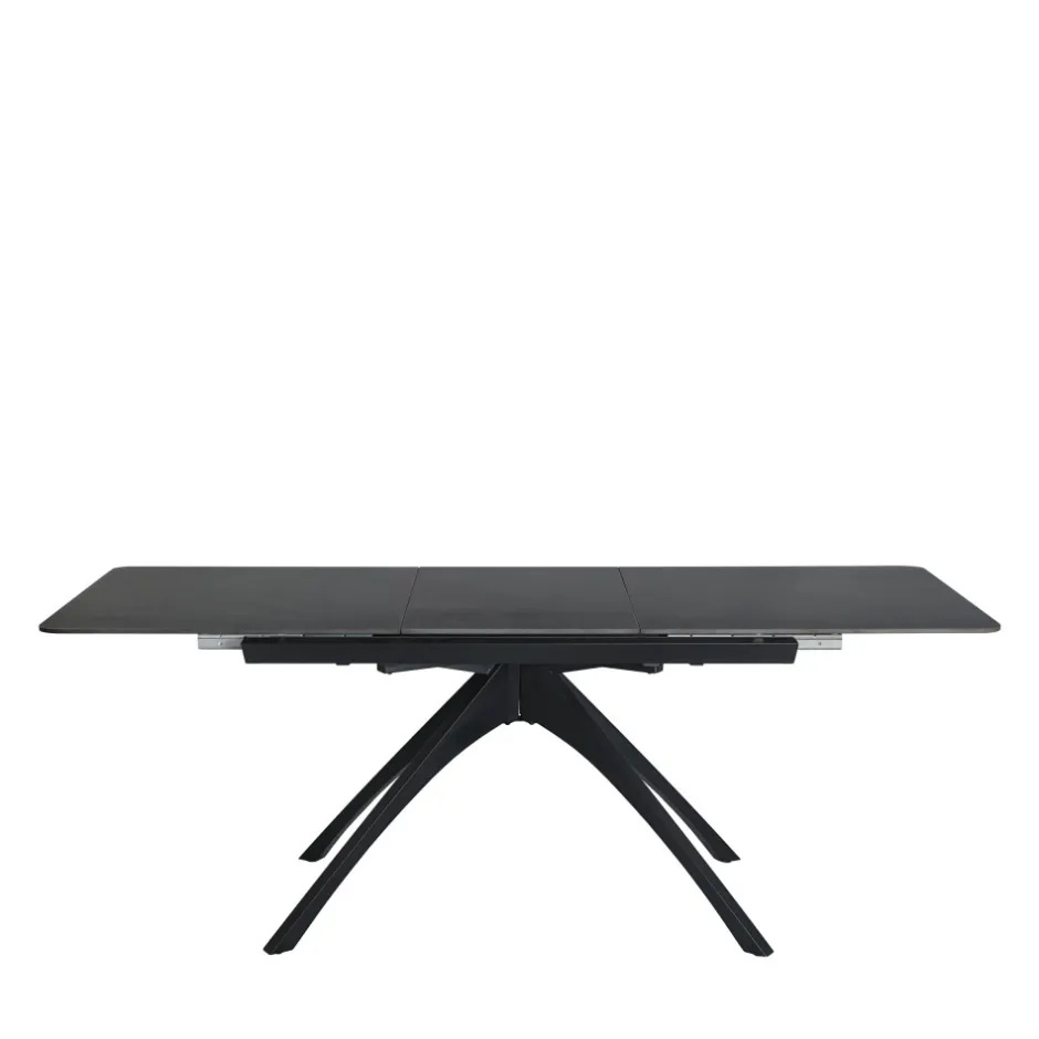 Online No name MYSTARA Table à manger extensible 6 à 8 personnes en céramique et métal 150-200x85cm