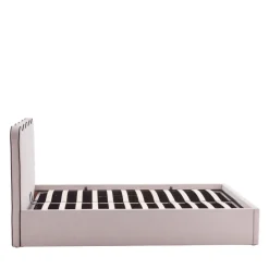Discount Drawer NAGOYA Lit coffre en tissu avec tête de lit ondulée 160x200cm
