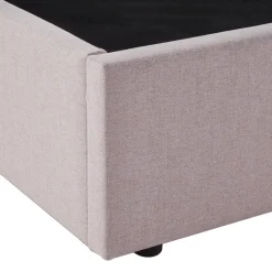 Discount Drawer NAGOYA Lit coffre en tissu avec tête de lit ondulée 160x200cm