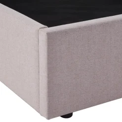 Hot Drawer NAGOYA Lit coffre en tissu avec tête de lit ondulée 140x190cm