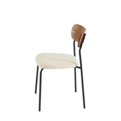 Online No name NALON Lot de 2 chaises en tissu bouclette et métal