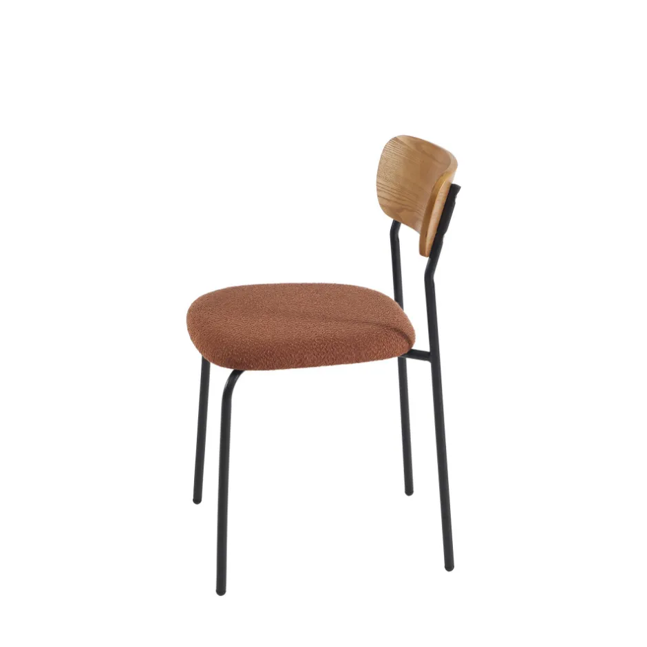 Online No name NALON Lot de 2 chaises en tissu bouclette et métal